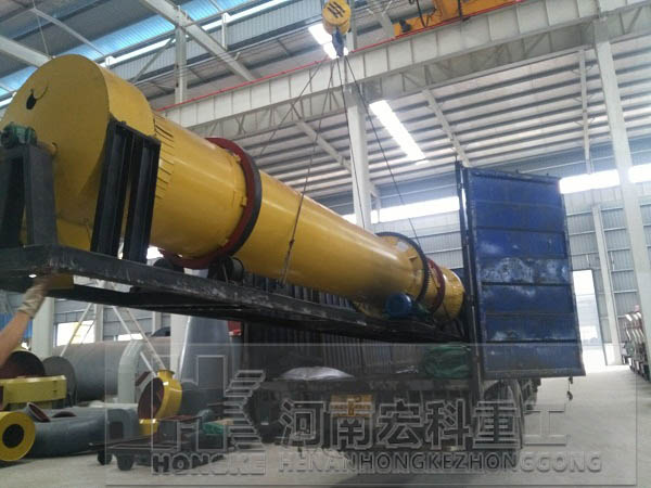 河南商丘的客戶，您采購的Ф1200×8m雞糞烘干機已發(fā)出